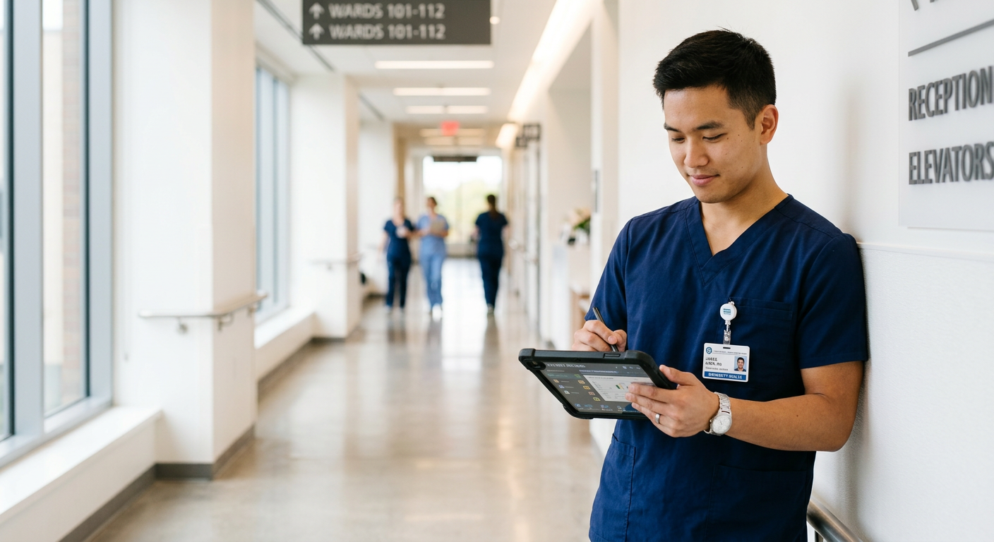 Nurse with tablet